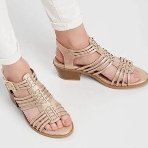 Maurice’s Emily Gold Shimmer Block Heel